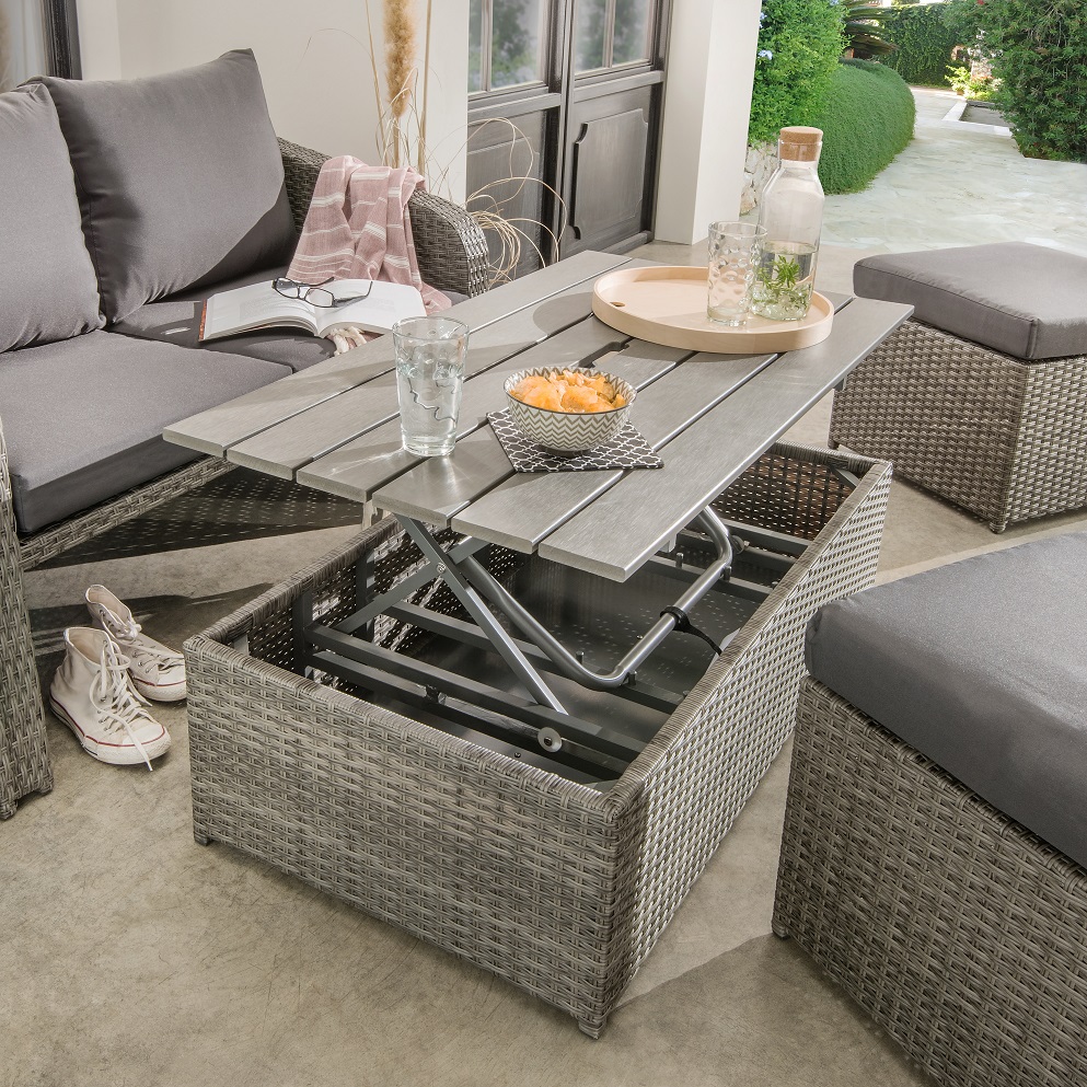 Loungeset "Jersey II", 4er-Set, grau/grau, Balkonmöbel, Gartenmöbel