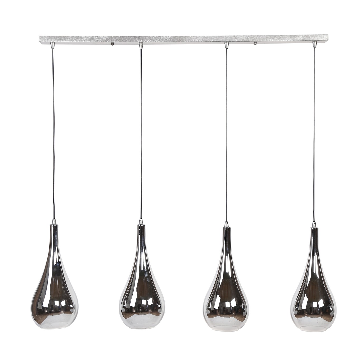 Hängelampe "Remi" 4L silver drop Glas, Chromed glas, 130x20x150cm